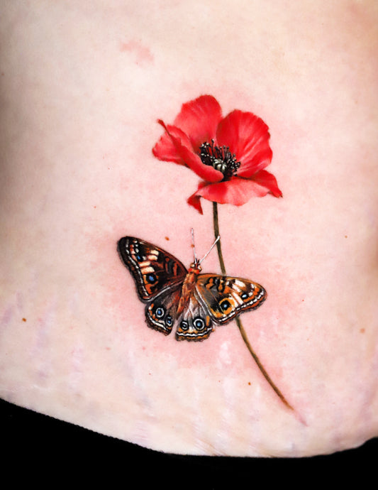 Poppy and Buckeye Butterfly