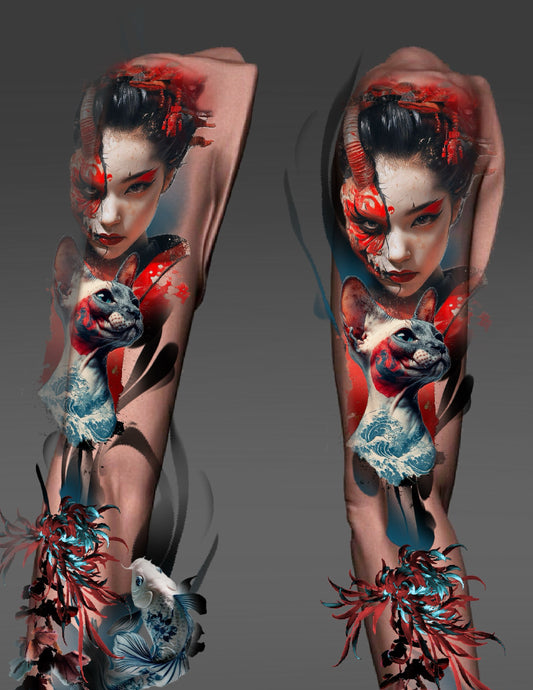 Japanese red and blue