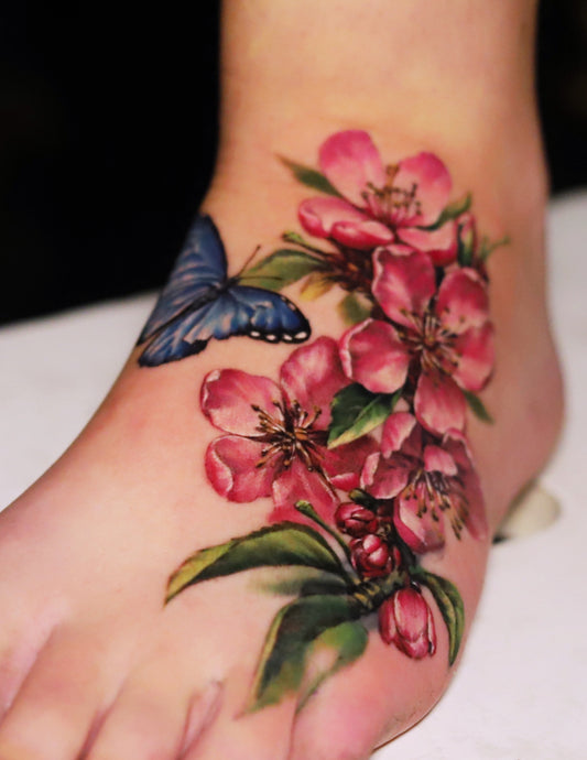 Cherry blossom with a butterfly