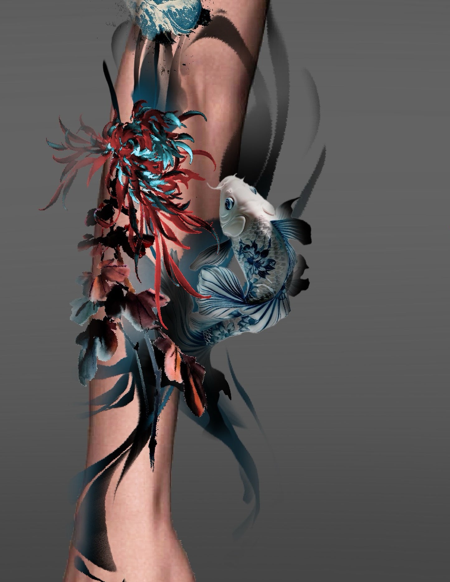 Japanese red and blue