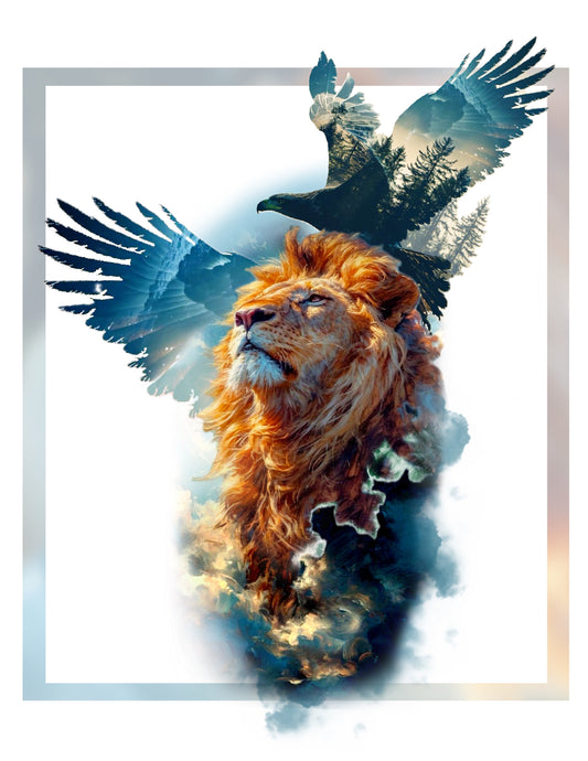 Lion and eagle