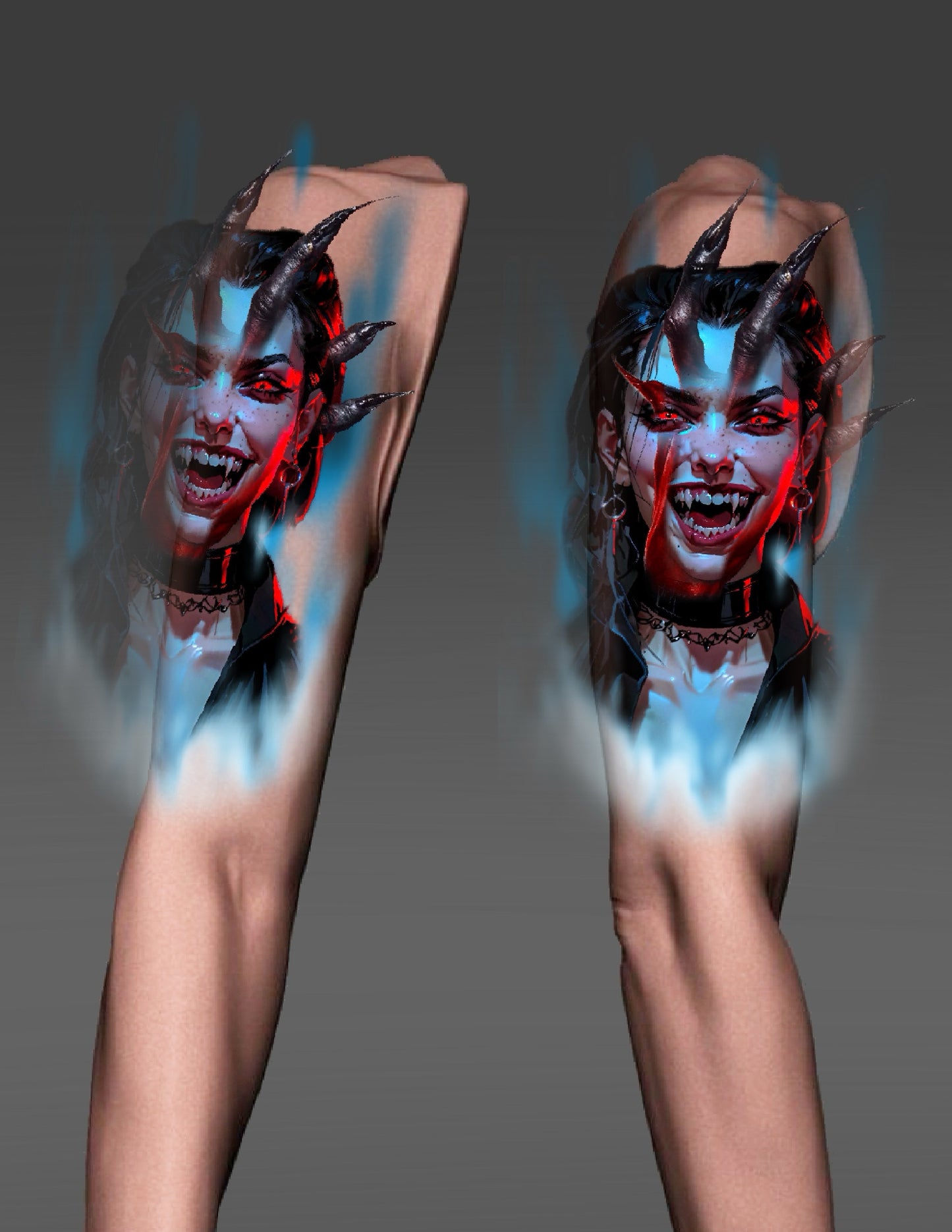 Blue and red