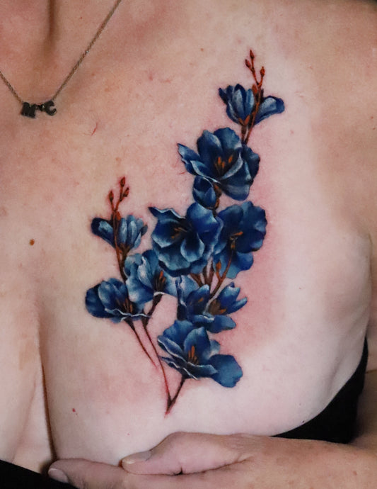 Cover up: blue flowers