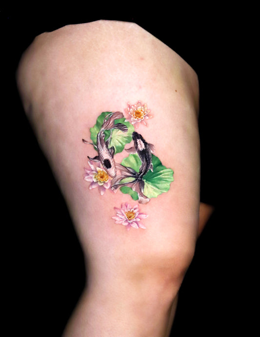 Koi Fish and Water Lily