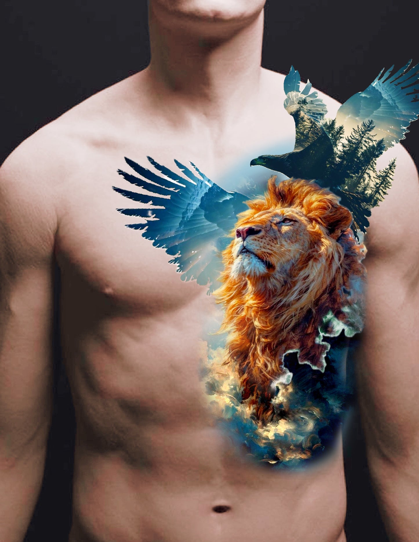 Lion and eagle