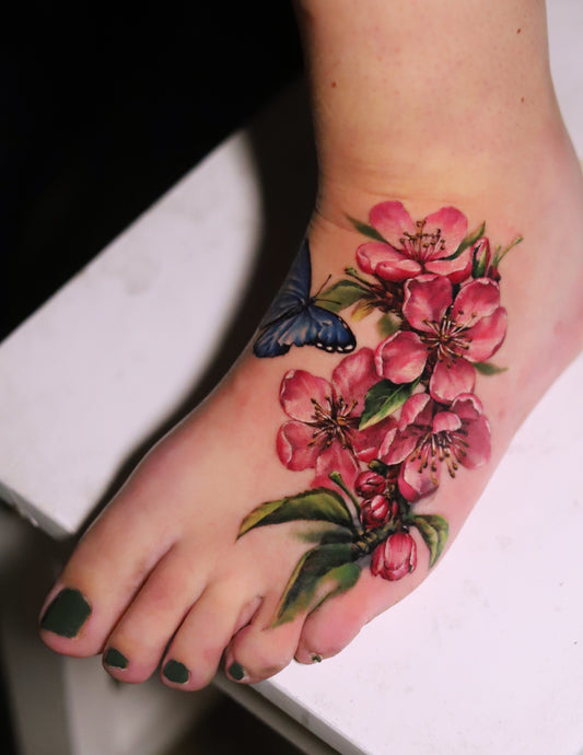Cherry blossom with a butterfly